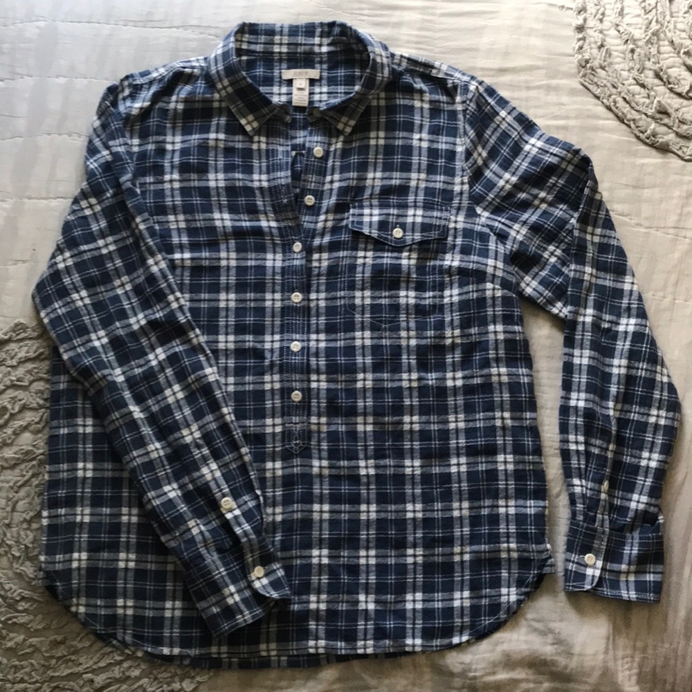 Jcrew Plaid Flannel Pullover - image 1